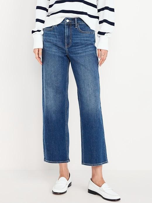 High-Waisted Wow Crop Wide-Leg Jeans Product Image