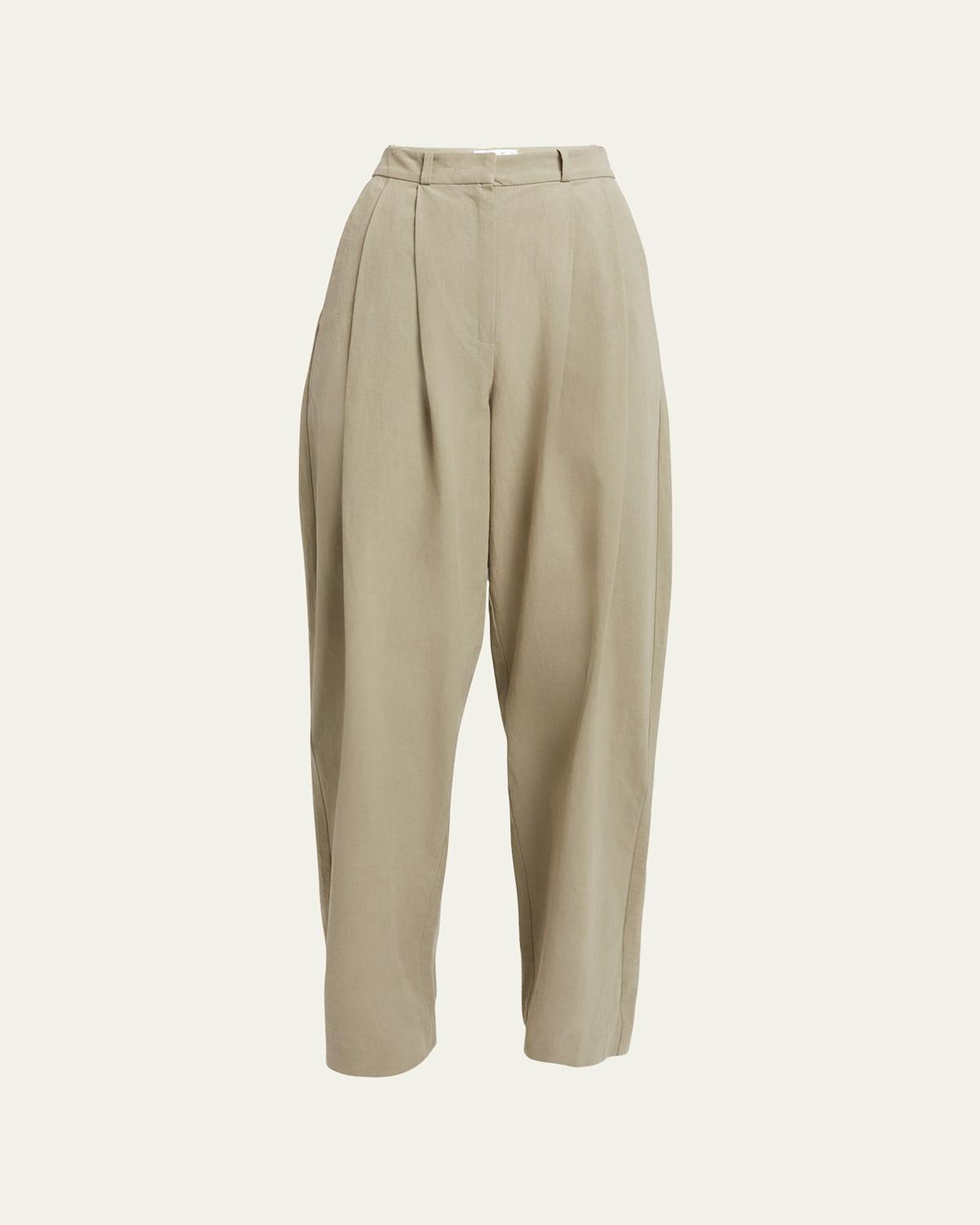 Amber Pleated Cotton-Hemp Pants Product Image