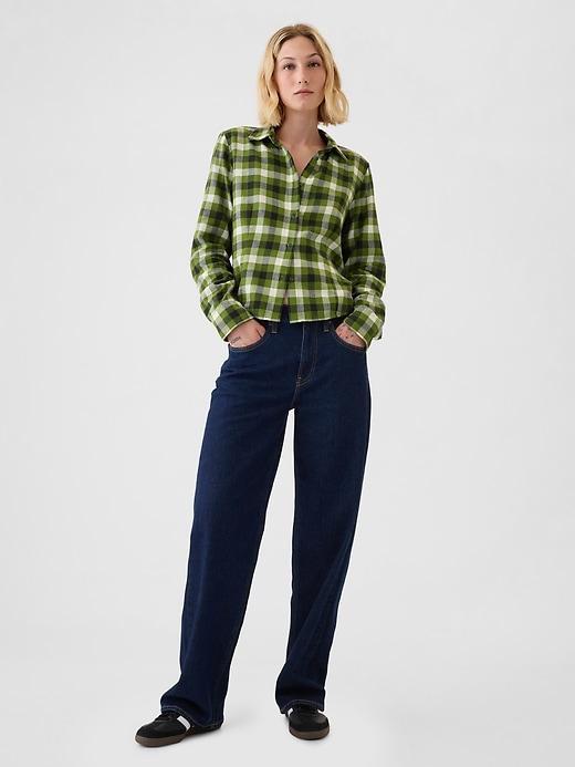 Cropped Flannel Shirt Product Image