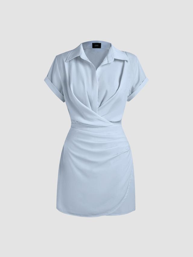 Collar Wrap Buckle Mini Dress Product Image