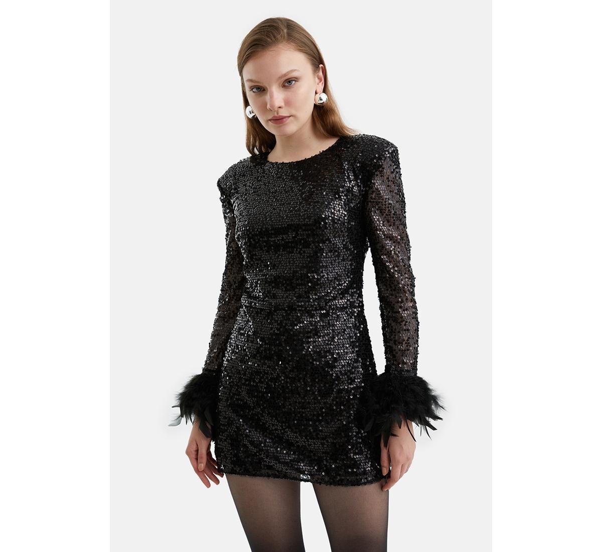 Womens Sequined Mini Dress Product Image