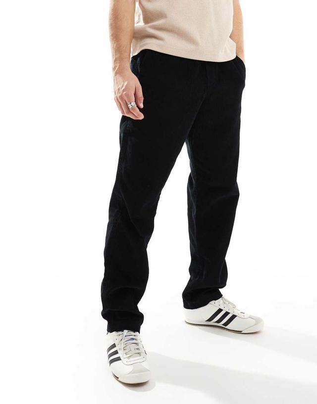 Jack & Jones loose fit drawstring cord pants in black  Product Image