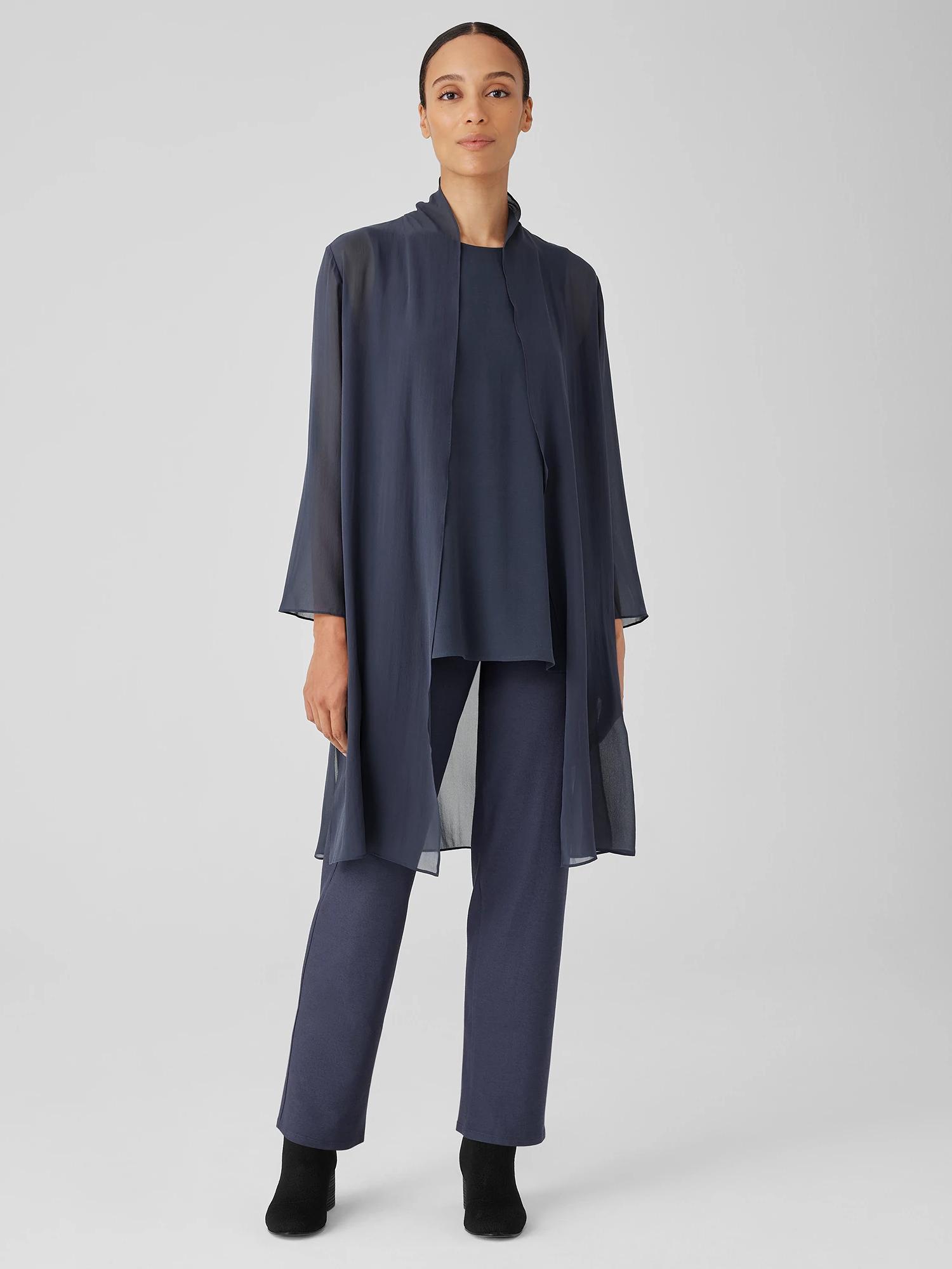 EILEEN FISHER Washable Stretch Crepe Straight Pantfemale product image