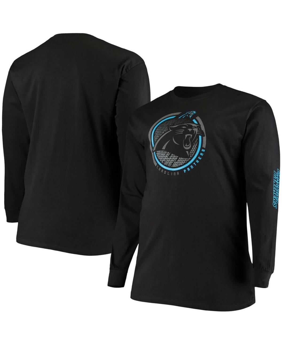 Mens Big and Tall Black Carolina Panthers Color Pop Long Sleeve T-shirt Product Image