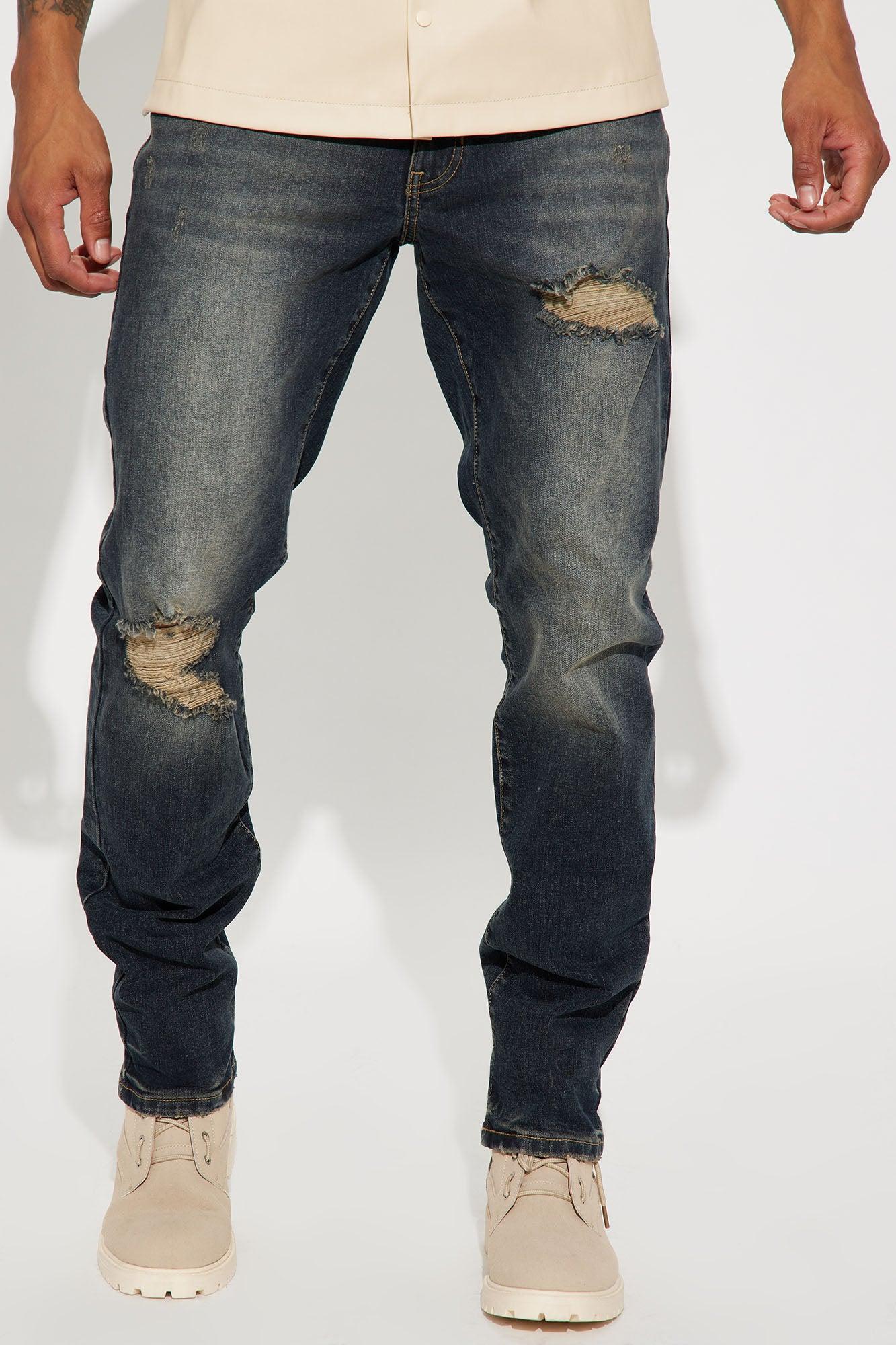 Day To Day Distressed Slim Jeans - Dark Wash Product Image