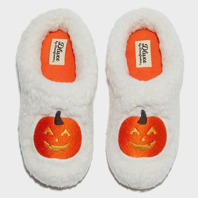 dluxe by dearfoams Womens Pumpkin Slide Slippers - Cream Product Image