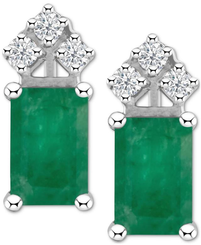 Ruby (1-3/8 ct. t.w.) & Diamond (1/8 ct. t.w.) Crown Stud Earrings in 14k Gold (Also in Emerald - Tanzanite Product Image