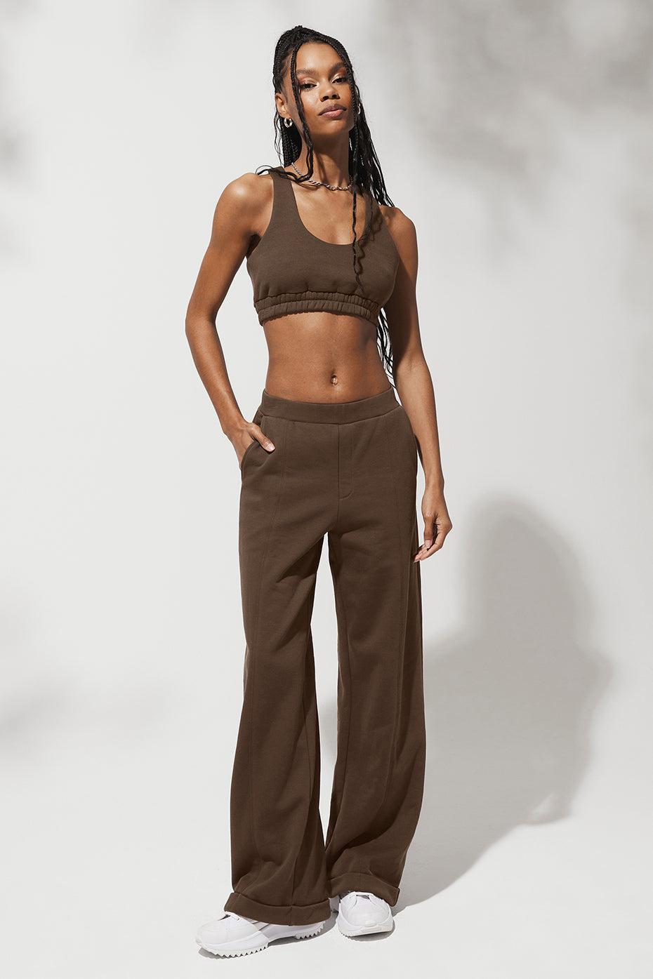 High-Waist Trouser Wide Leg Pant - Espresso Female Product Image