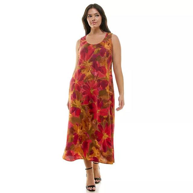 Plus Size Luxology Satin Slip Dress, Womens Green Wine Gold Product Image