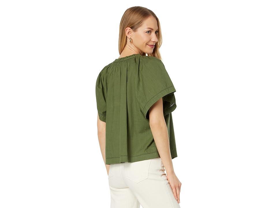 Lilla P Flutter Sleeve Button-Down Women's Clothing Product Image