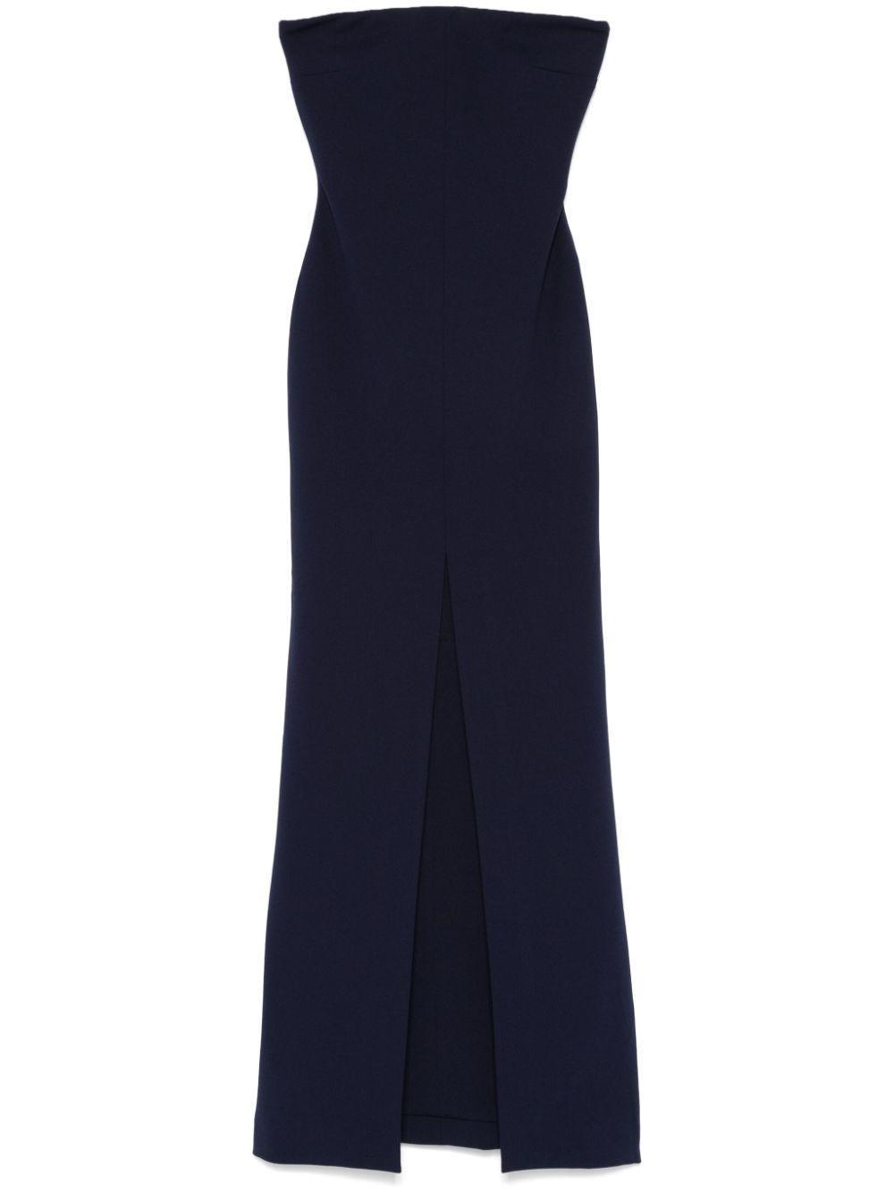 SOLACE LONDON Bysha Gown In Blue Product Image