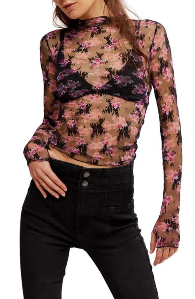 Printed Lady Lux Layering Top In Brown Product Image