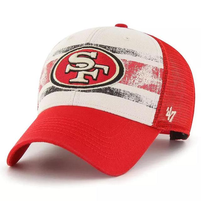 Mens 47 Brand Cream Distressed San Francisco 49ers Breakout Mvp Trucker Adjustable Hat Product Image