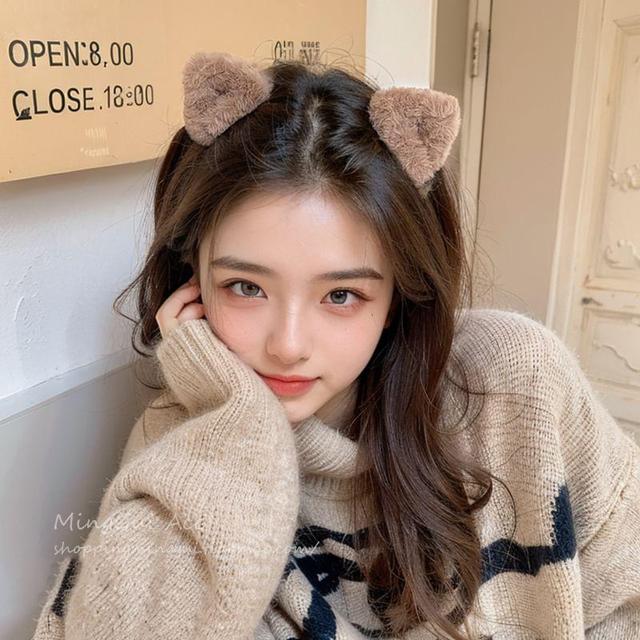 Set: Furry Ear Hair Clip Product Image