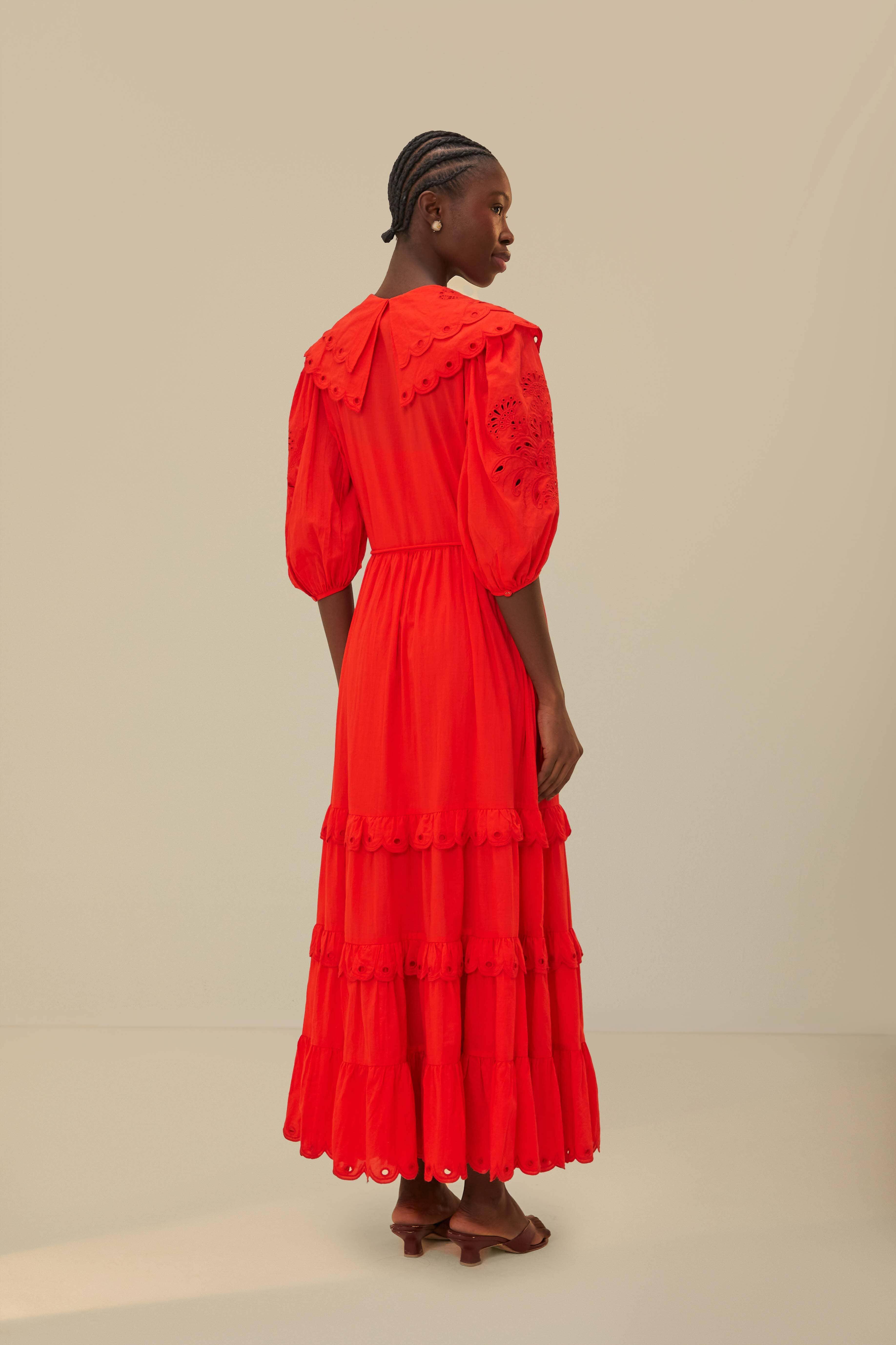 Red Humming Bird Richelieu Maxi Dress Product Image