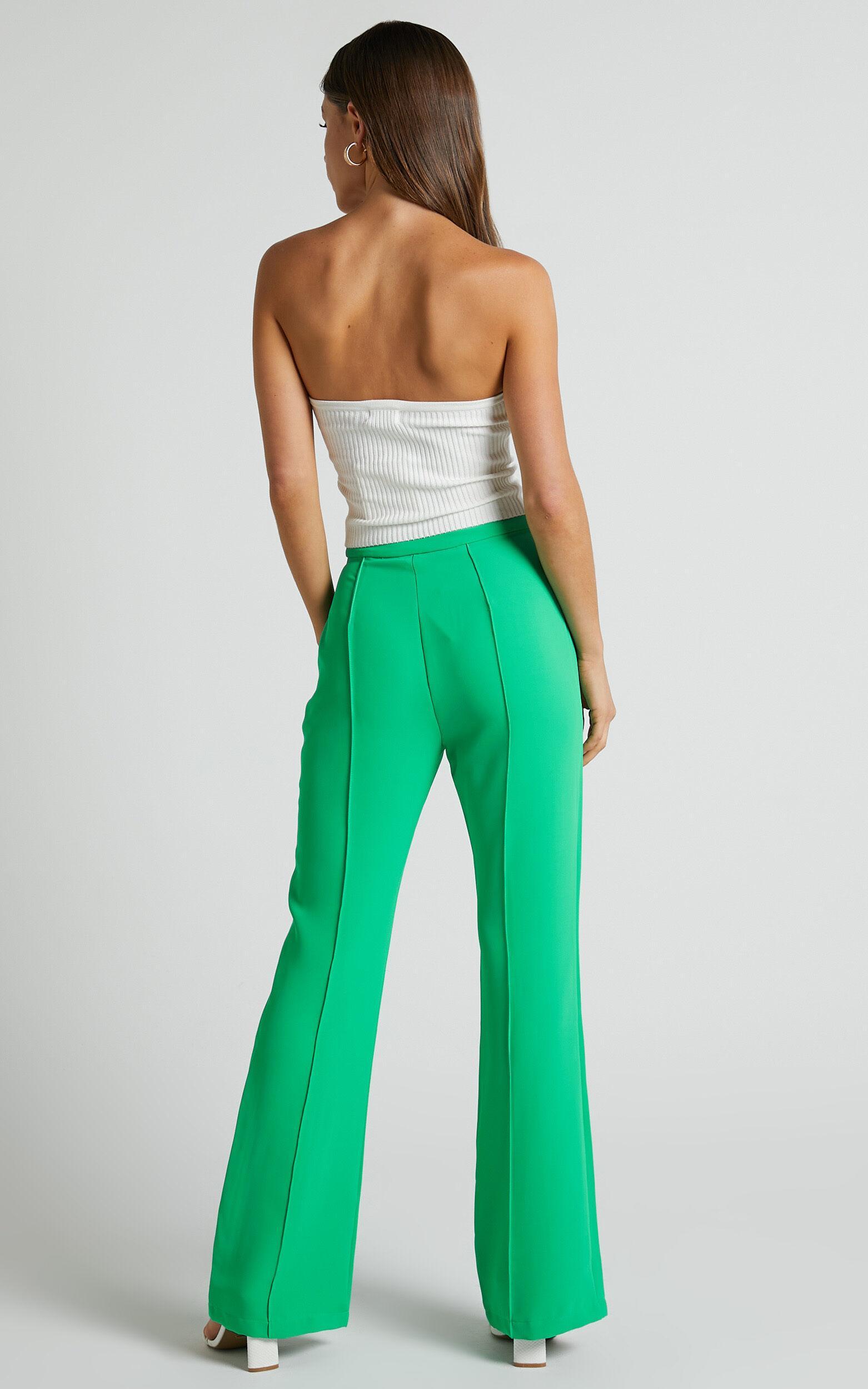 Jessa Pants - High Waisted Pants in Green Product Image