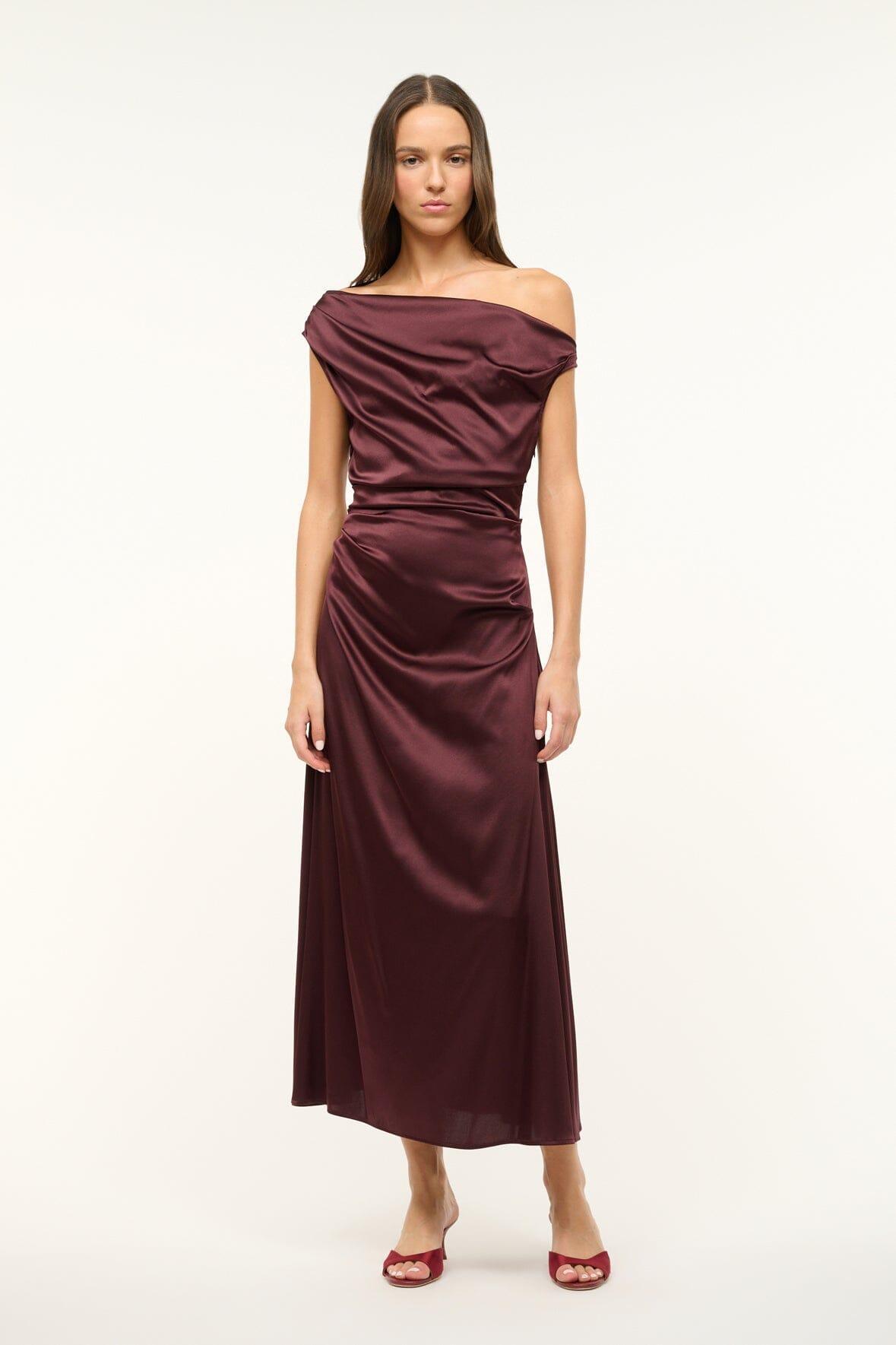 PHARE SILK DRESS | MERLOT Product Image