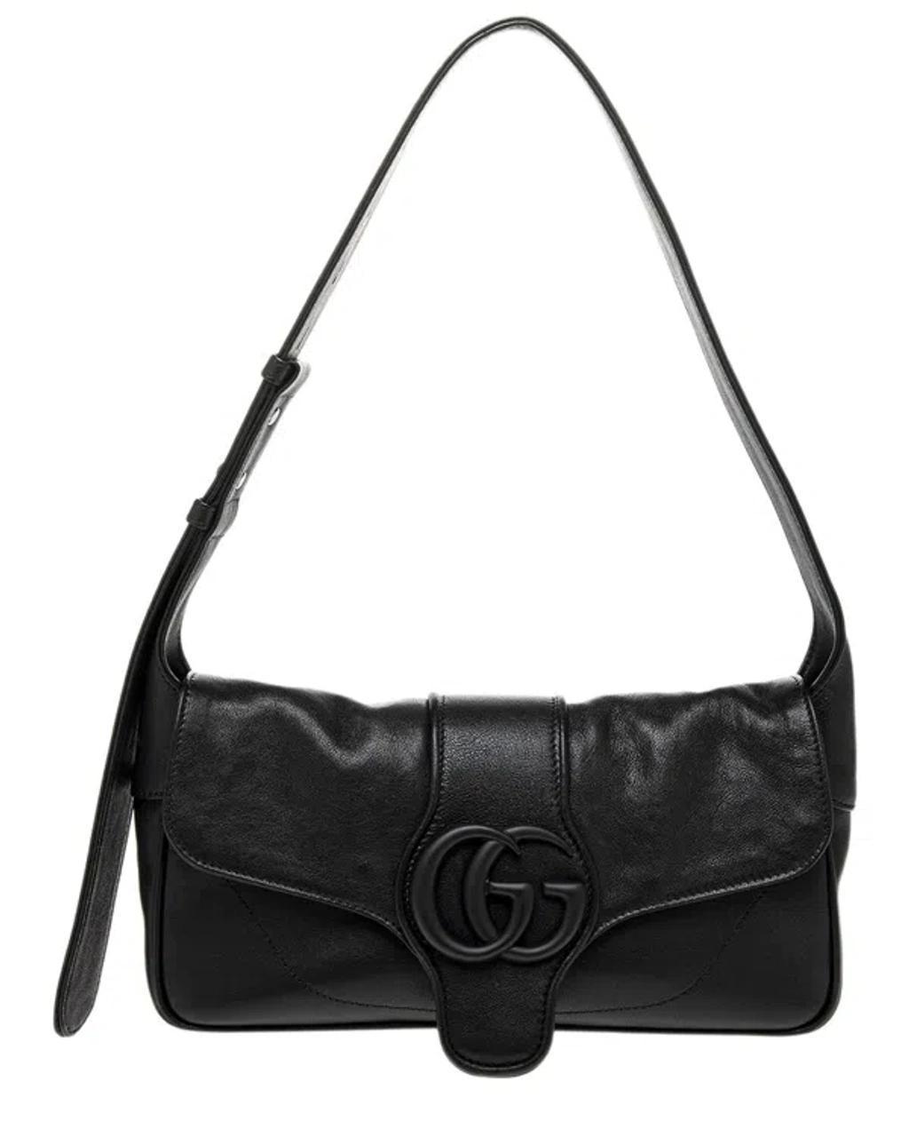 Small Aphrodite Leather Shoulder Bag In Black Product Image