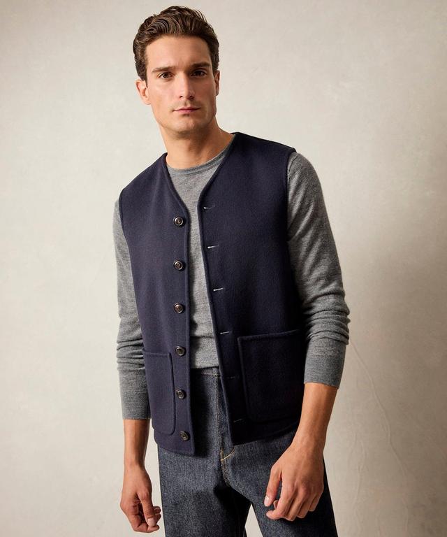 Italian Cashmere Vest in Navy Product Image