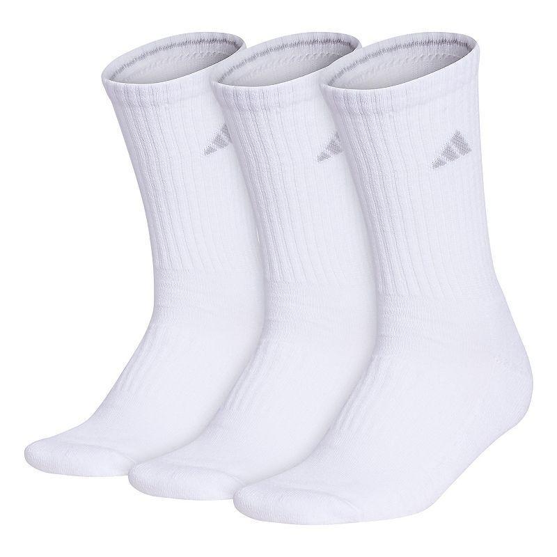 Womens adidas Cushioned 3.0 3-Pack Monochrome Crew Socks Product Image