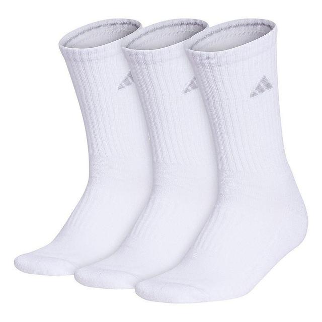 Womens adidas Cushioned 3.0 3-Pack Crew Socks, Size: 5-10, White Product Image