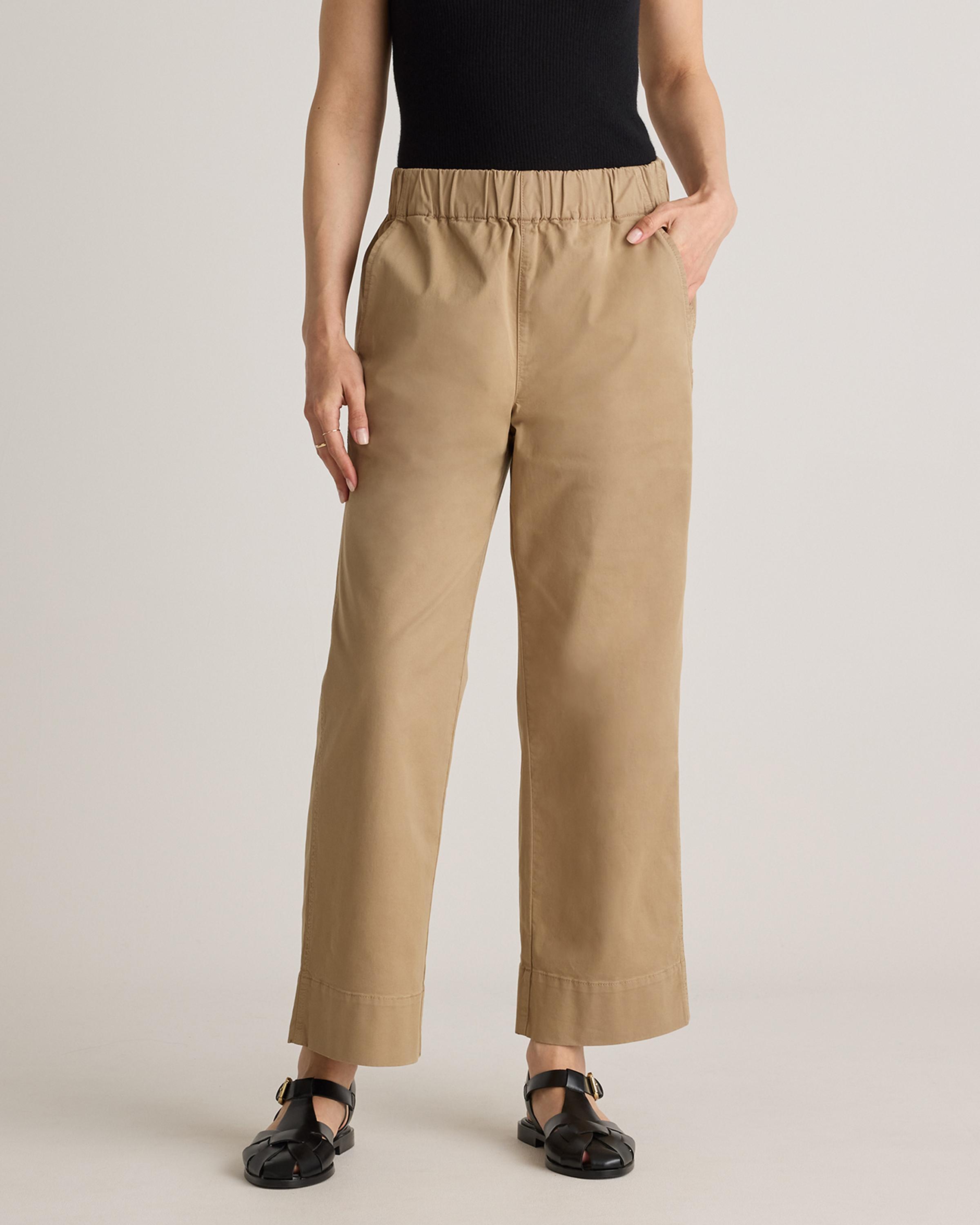 Women's Organic Stretch Cotton Wide Leg Chino Pants Product Image