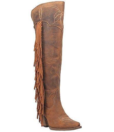 Dingo Sky High Womens Leather Thigh-High Boots Product Image