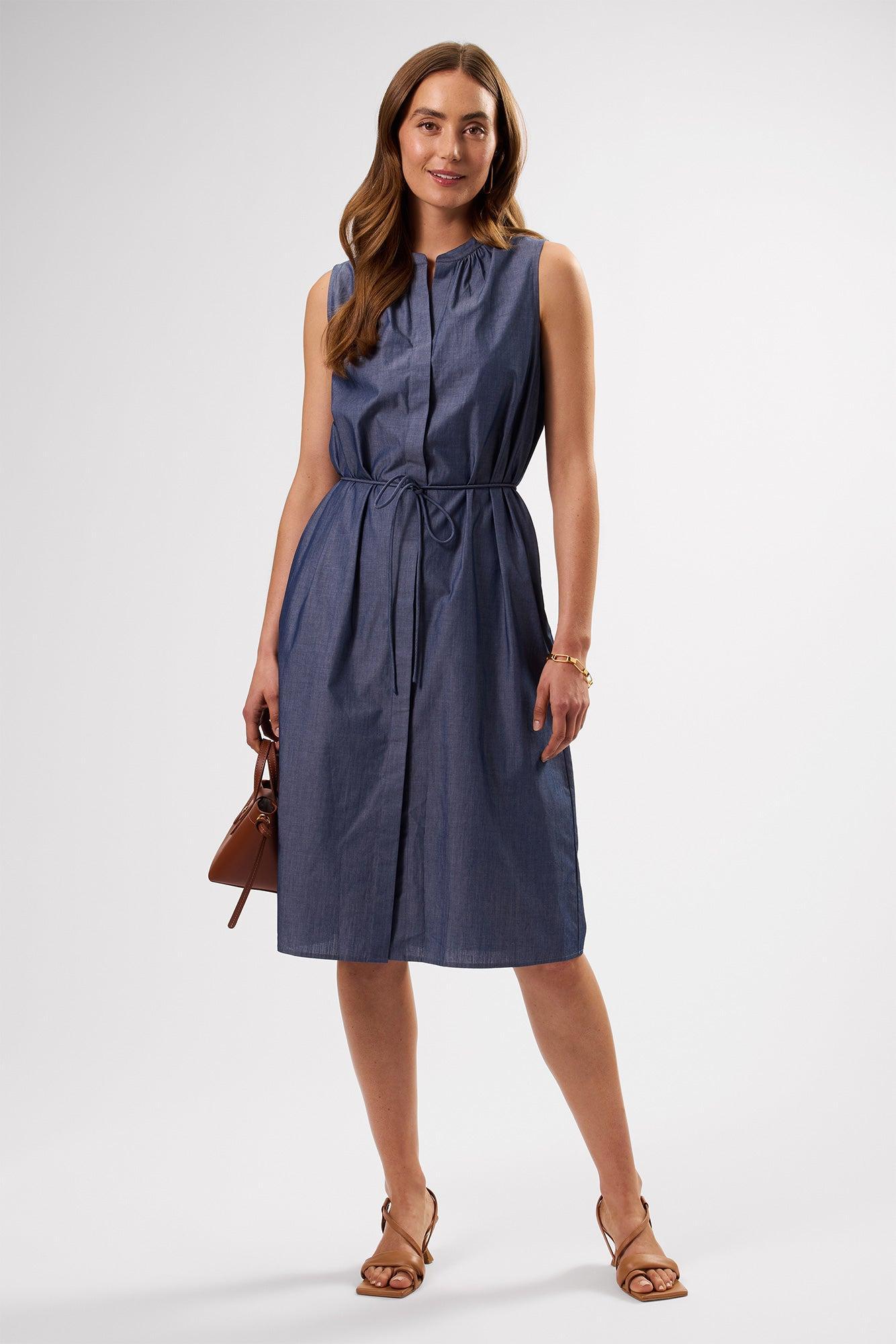 Kylen Organic Cotton Shirt Dress - Chambray Blue Product Image