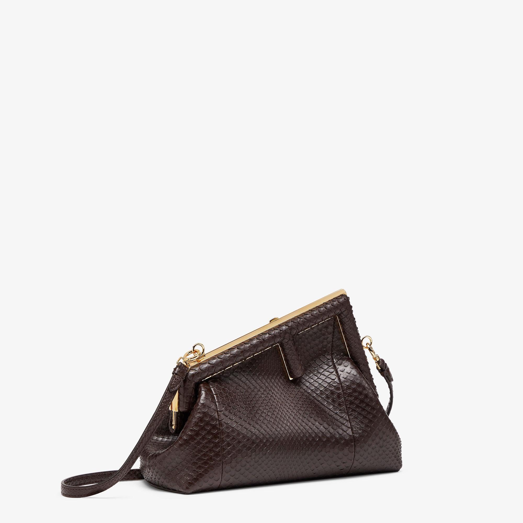 Fendi First SmallDark brown python leather bag Product Image