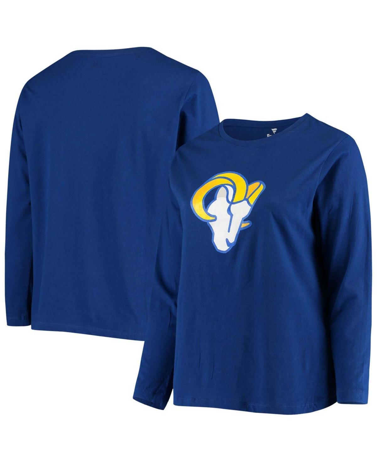 Womens Plus Size Royal Los Angeles Rams Primary Logo Long Sleeve T-shirt Product Image