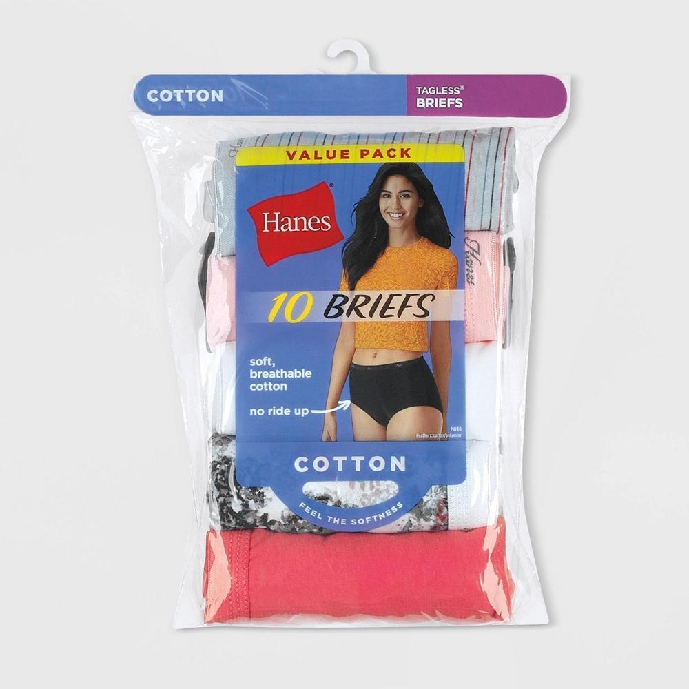 Hanes Womens 10pk Cotton Classic Briefs - Colors May Vary Product Image