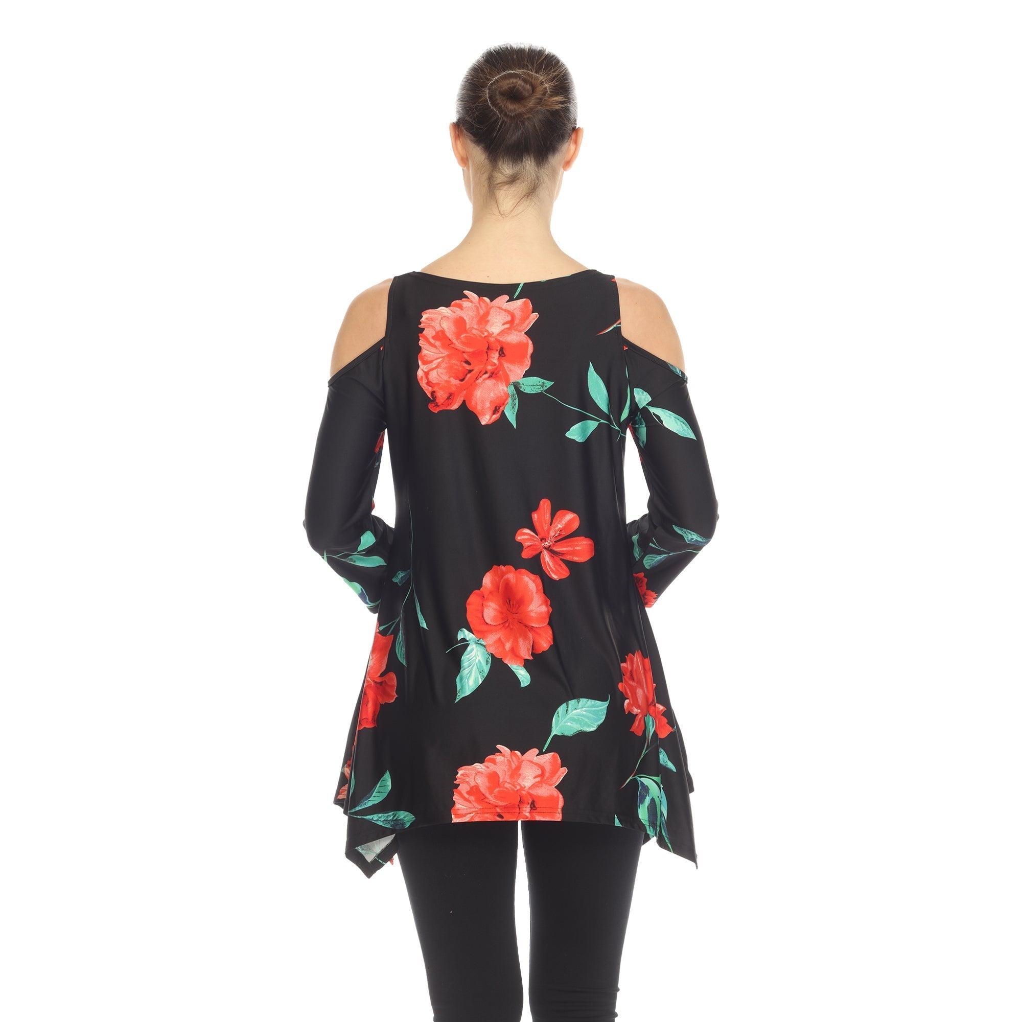 Floral Printed Cold Shoulder Tunic Product Image