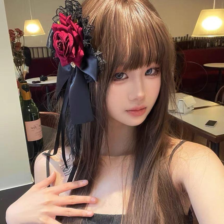 Rose Bow Lace Hair Clip Product Image