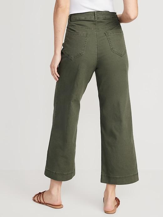 High-Waisted Crop Chino Wide-Leg Pants product image