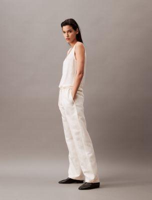 Casual Linen Blend Pull-On Pants Product Image