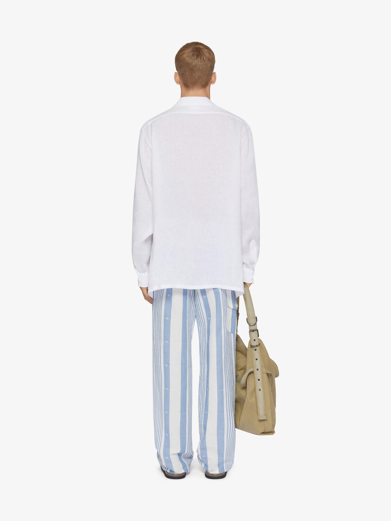 Pants in linen with 4G stripes Product Image