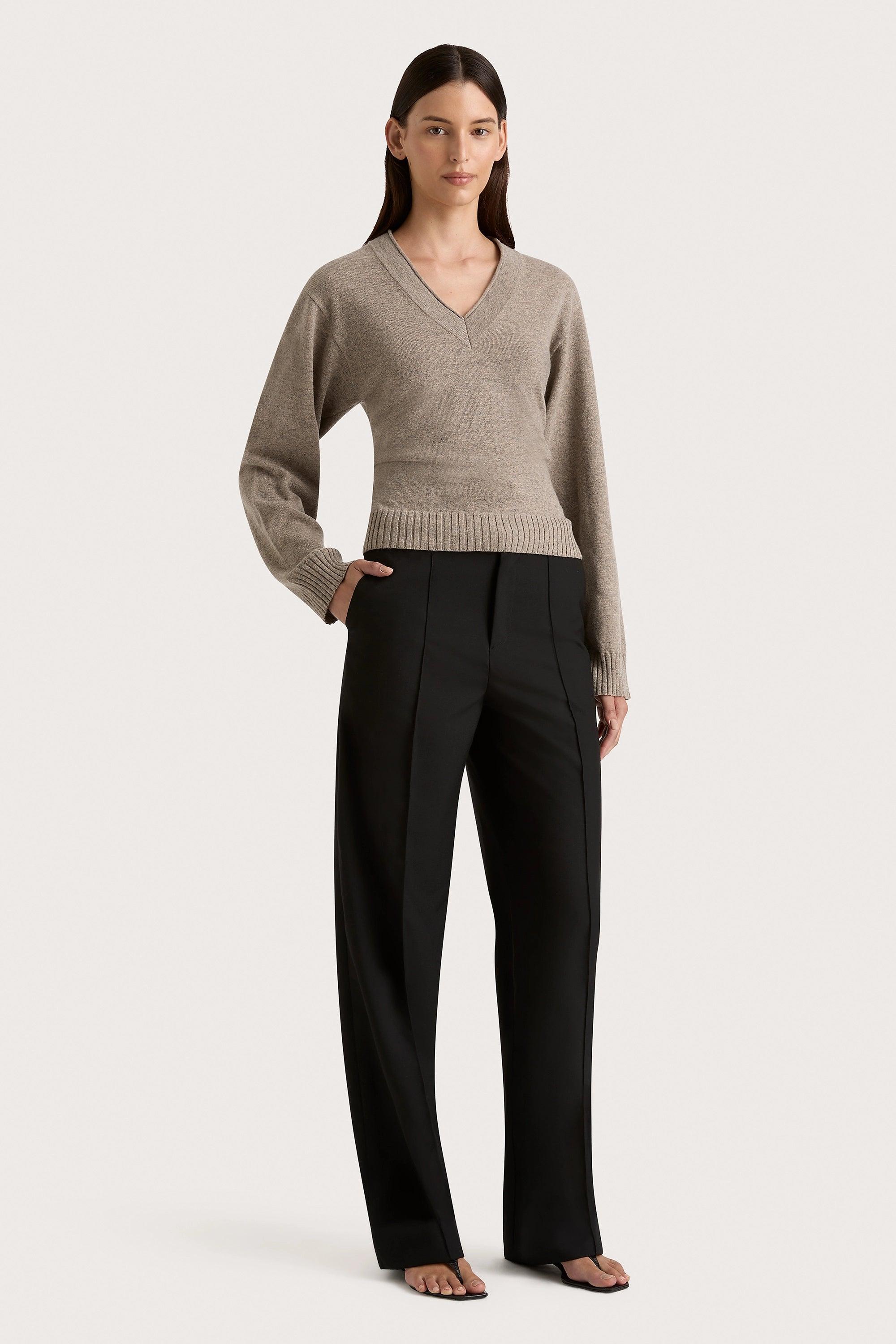 Frederikke Cashmere Sweater Taupe Marle Product Image