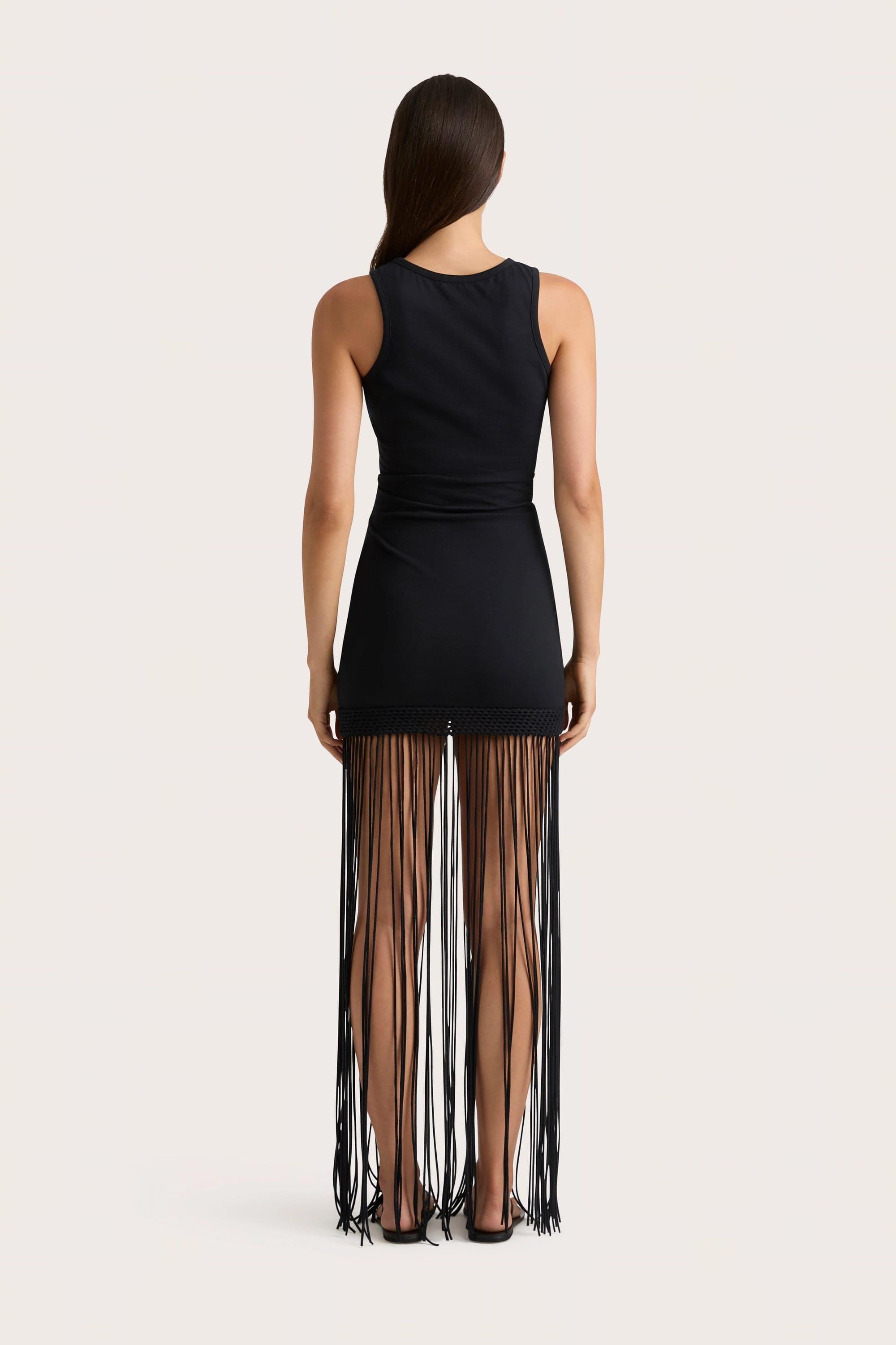 Maceio Fringed Dress Black Product Image