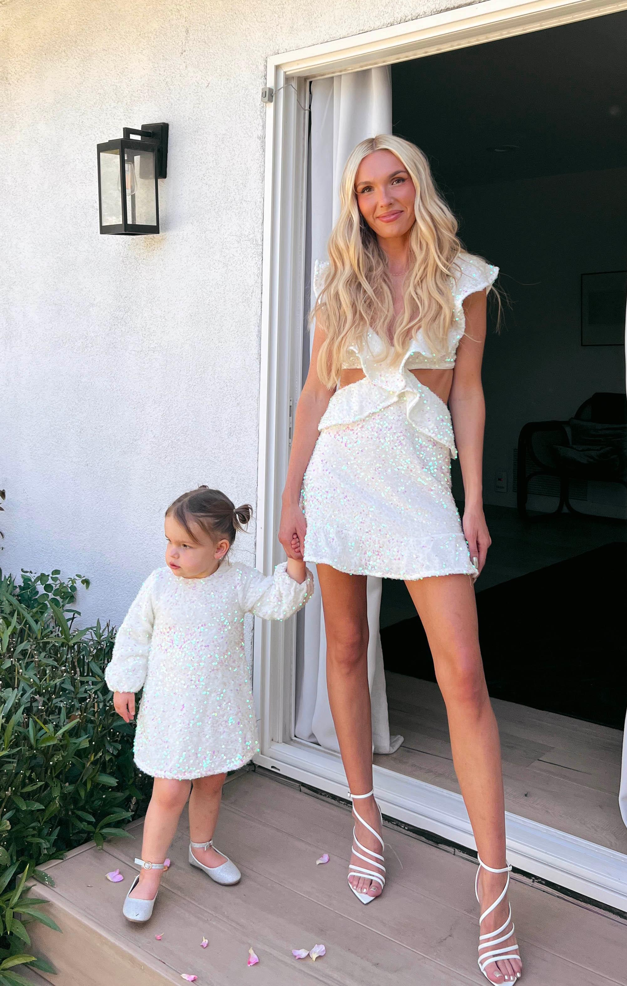 Once Upon A Time Dress ~ White Iridescent Sequins Product Image