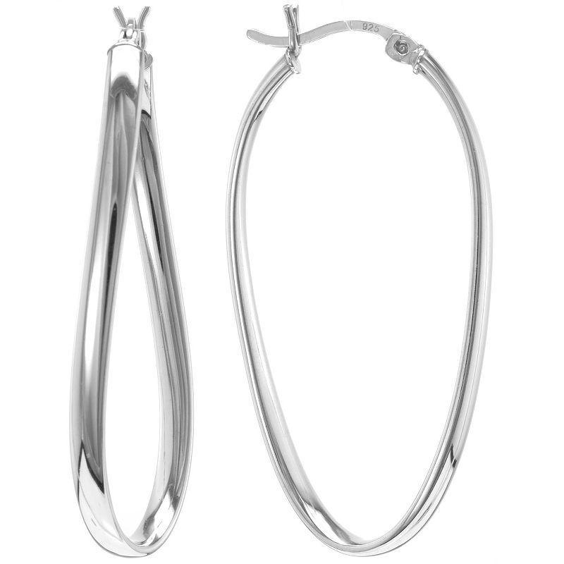 Judy Crowell Sterling Silver Twist Hoop Earrings, Womens Product Image