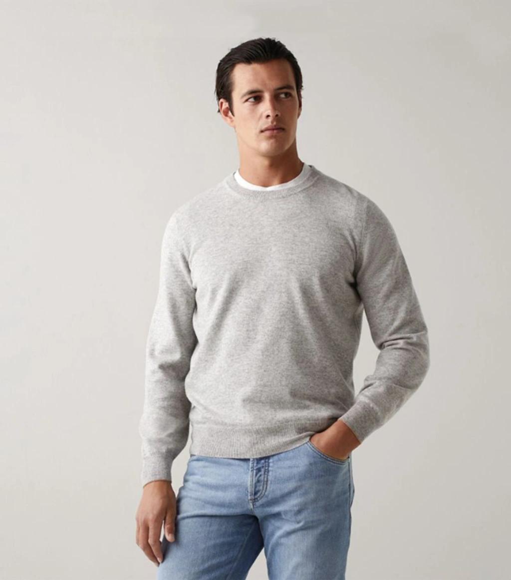 Cashmere Crewneck Sweater In Light Grey Product Image