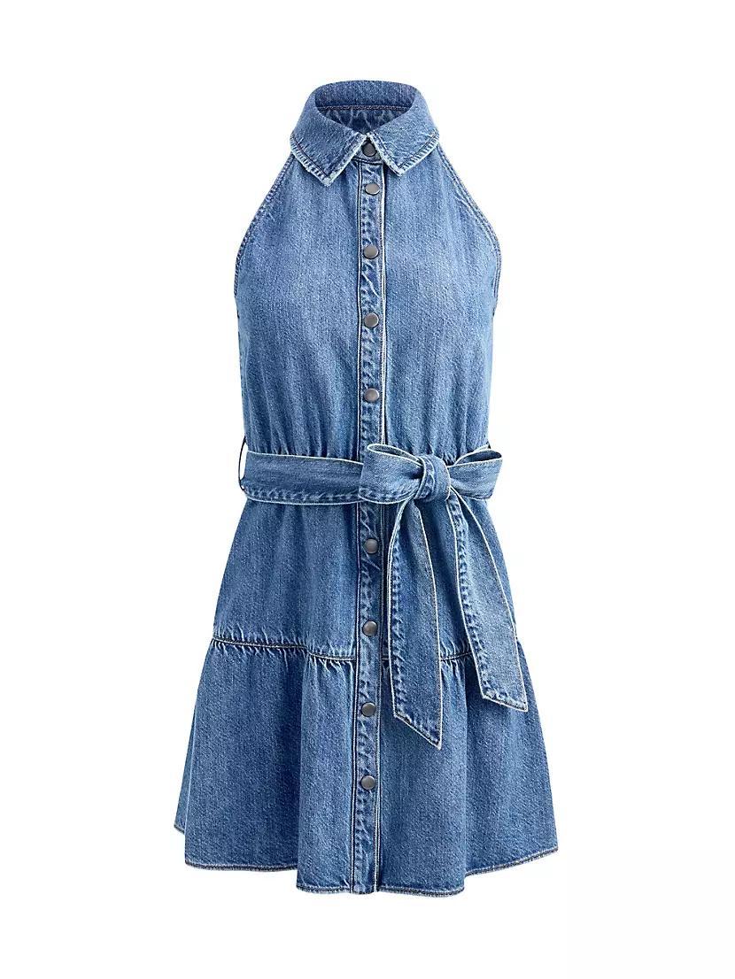 Miranda Denim Tie-Waist Minidress Product Image