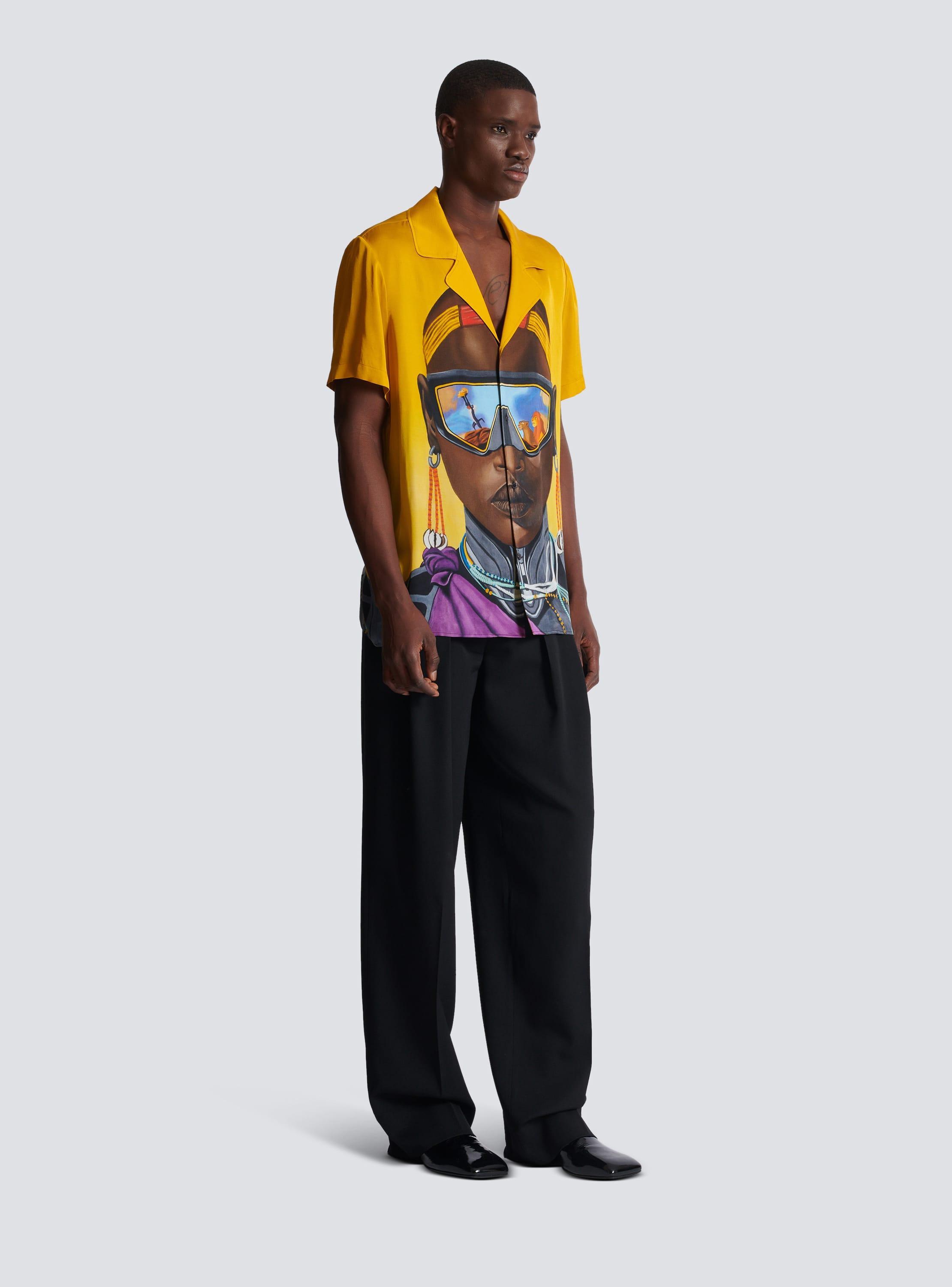 Disney x Balmain: The Lion King - Satin pyjama shirt with Nika Mtwana print Product Image