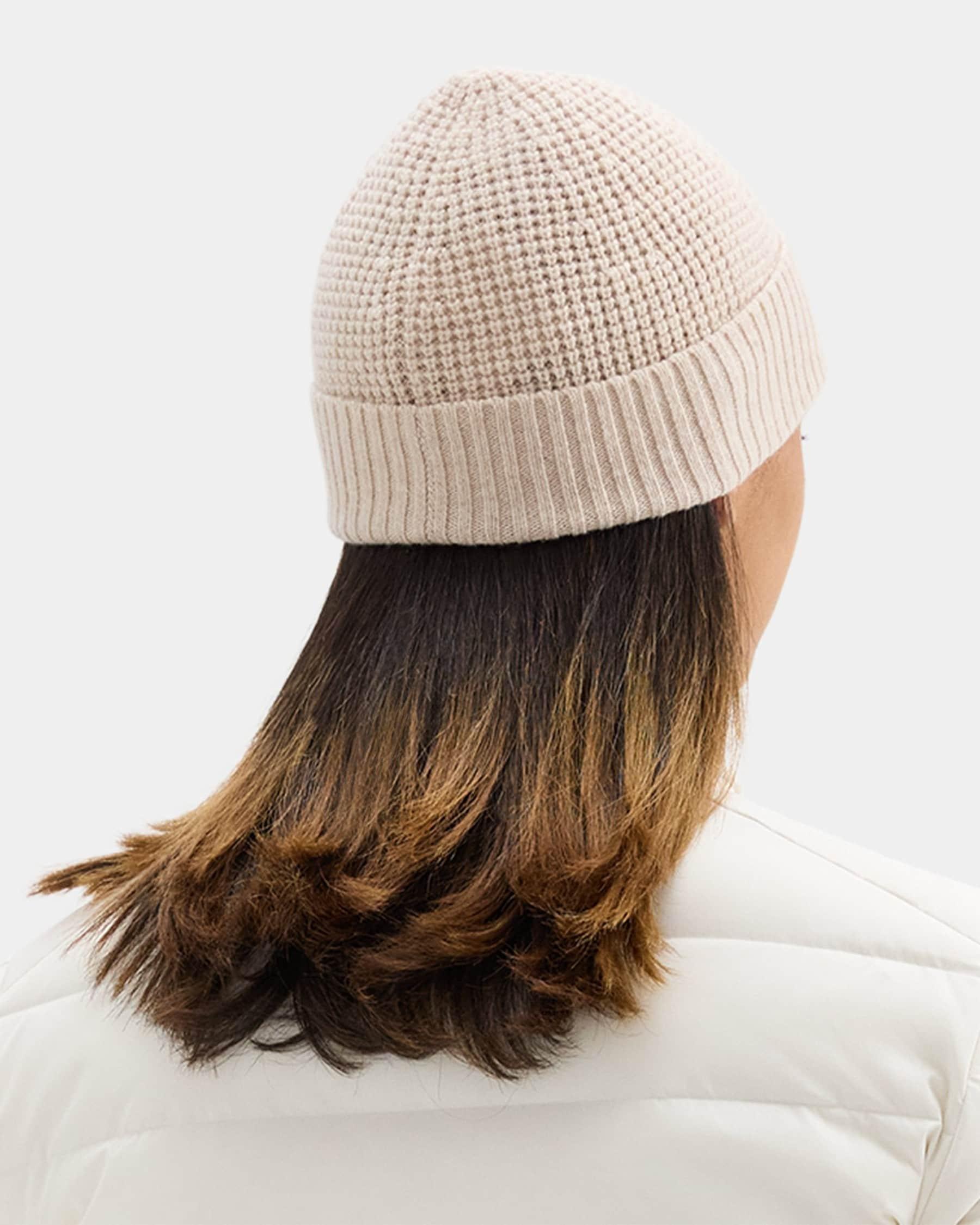 Waffle Knit Beanie in Wool-Cashmere product image