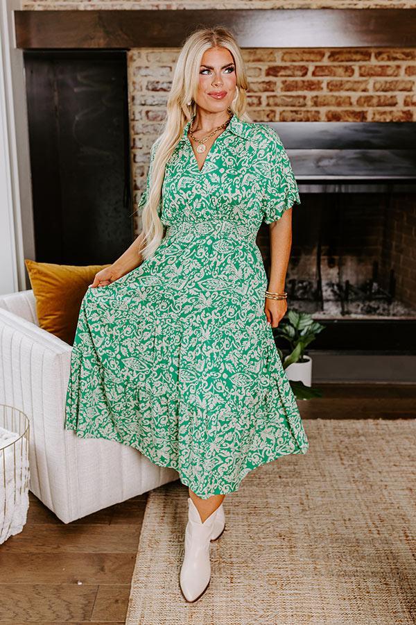 Resort Getaway Floral Midi in Green Curves Product Image