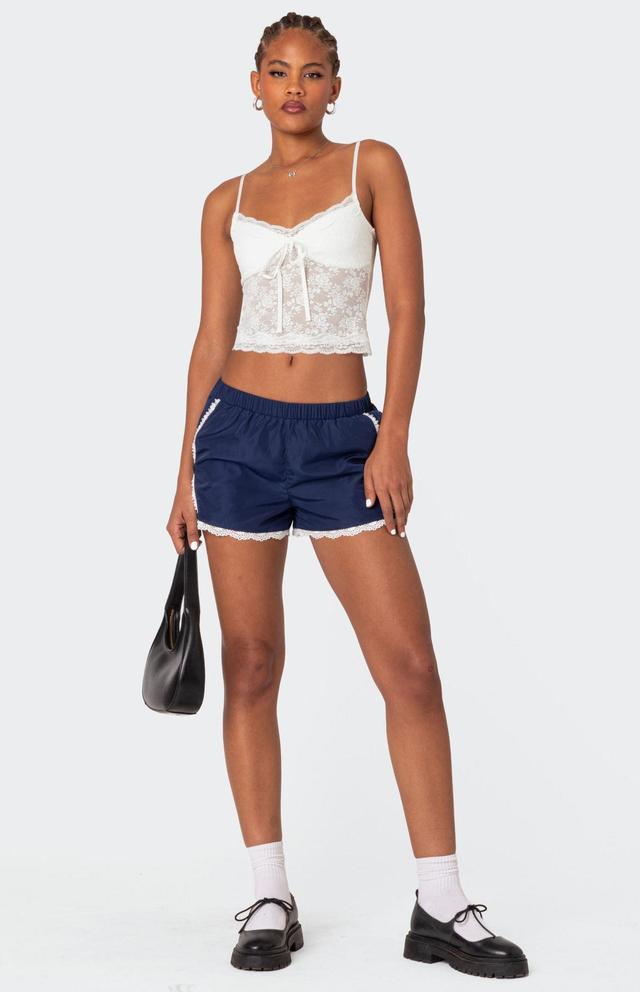 Edikted Women's Kallie Lacey Track Shorts Product Image