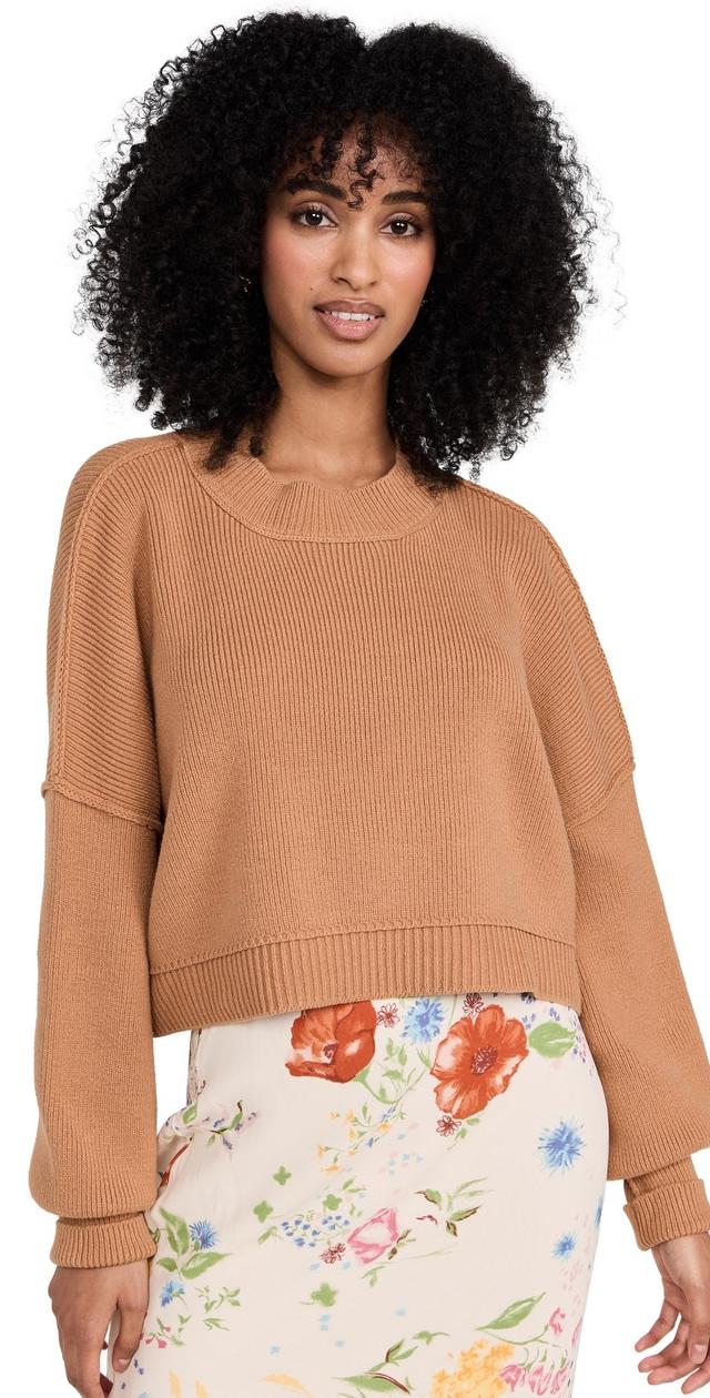 Free People EASY STREET CROP PULLOVER (Camel) Women's Clothing Product Image