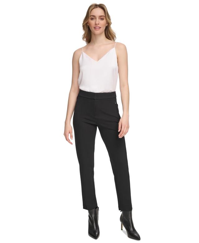 Calvin Klein Stretch Woven Ankle Straight Pants Product Image