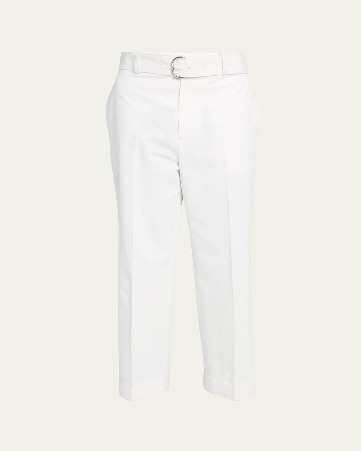 Mens Belted Cropped Trousers Product Image