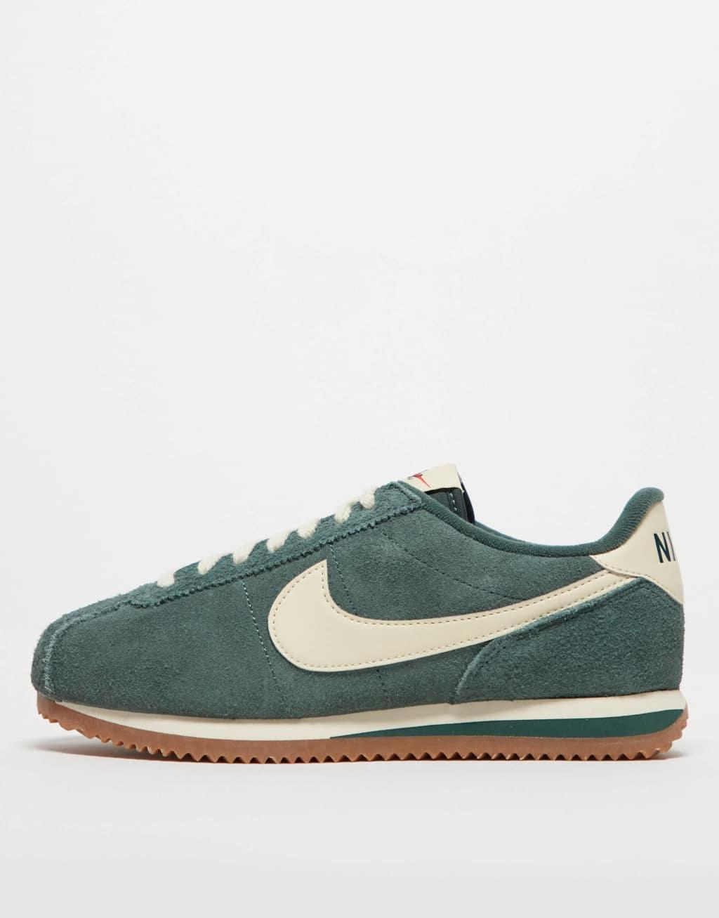 Nike Cortez Suede sneakers in green and white Product Image